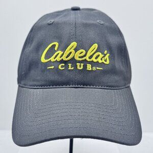 Cabelas Club Gray Baseball Cap Adjustable Strapback Hat Embroidered Logo NEW